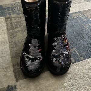 Sequin Ugg Black Boots